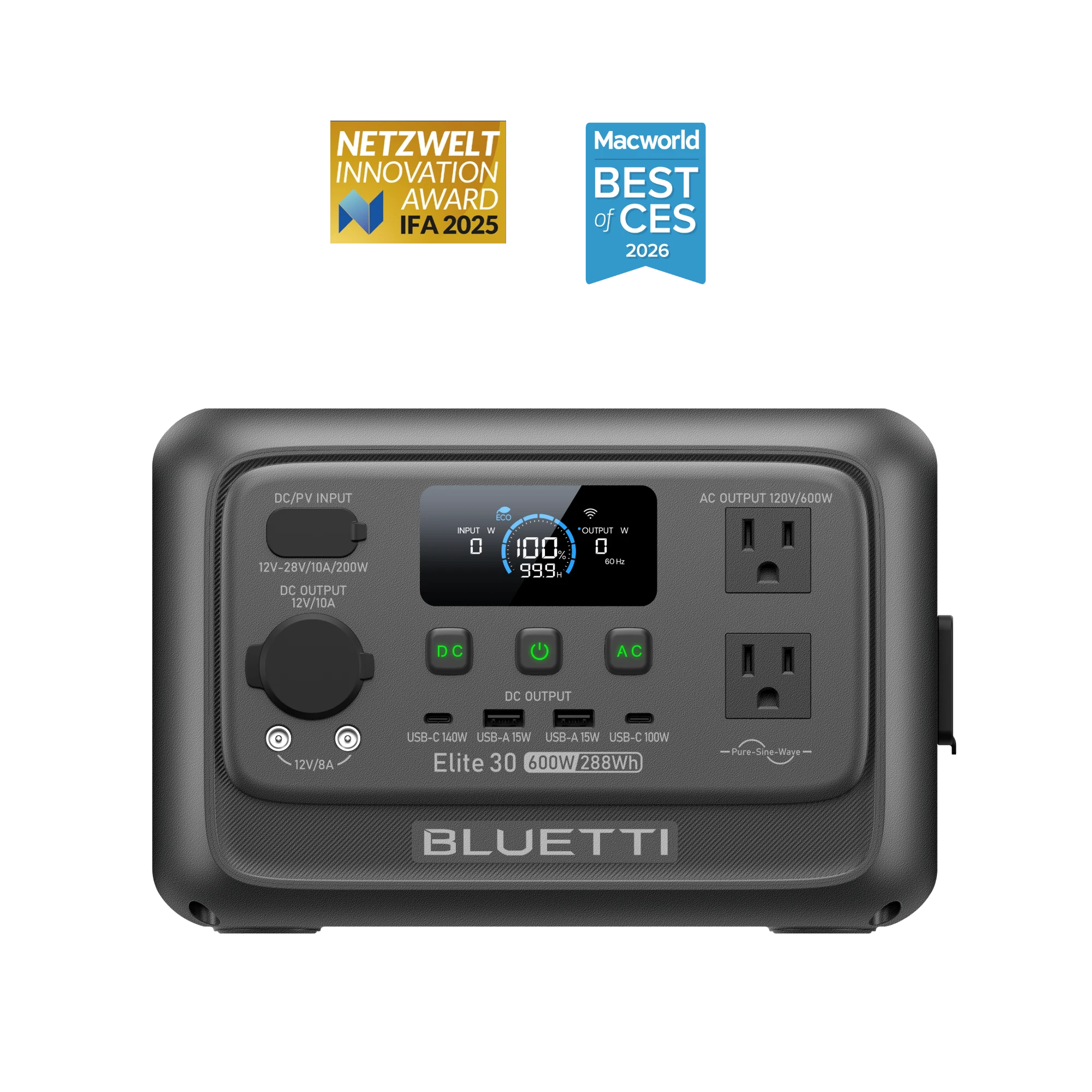 Зарядная станция Bluetti Elite 30 V2 600 Вт / 288 Вт·ч